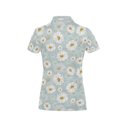 Daisy Pattern Print Design DS012 Women's Polo Shirt