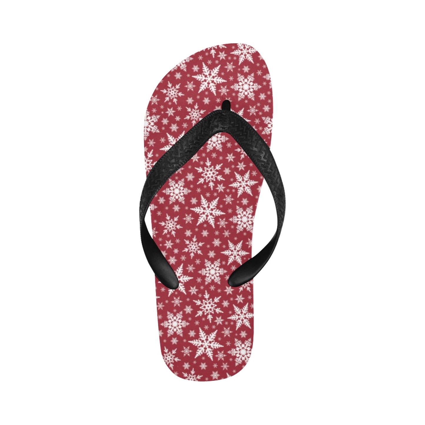 Snowflake Red Print Design LKS302 Flip Flops