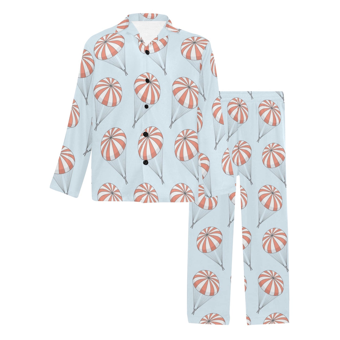 Skydiving Pattern Print Design 01 Men's Long Pajama Set