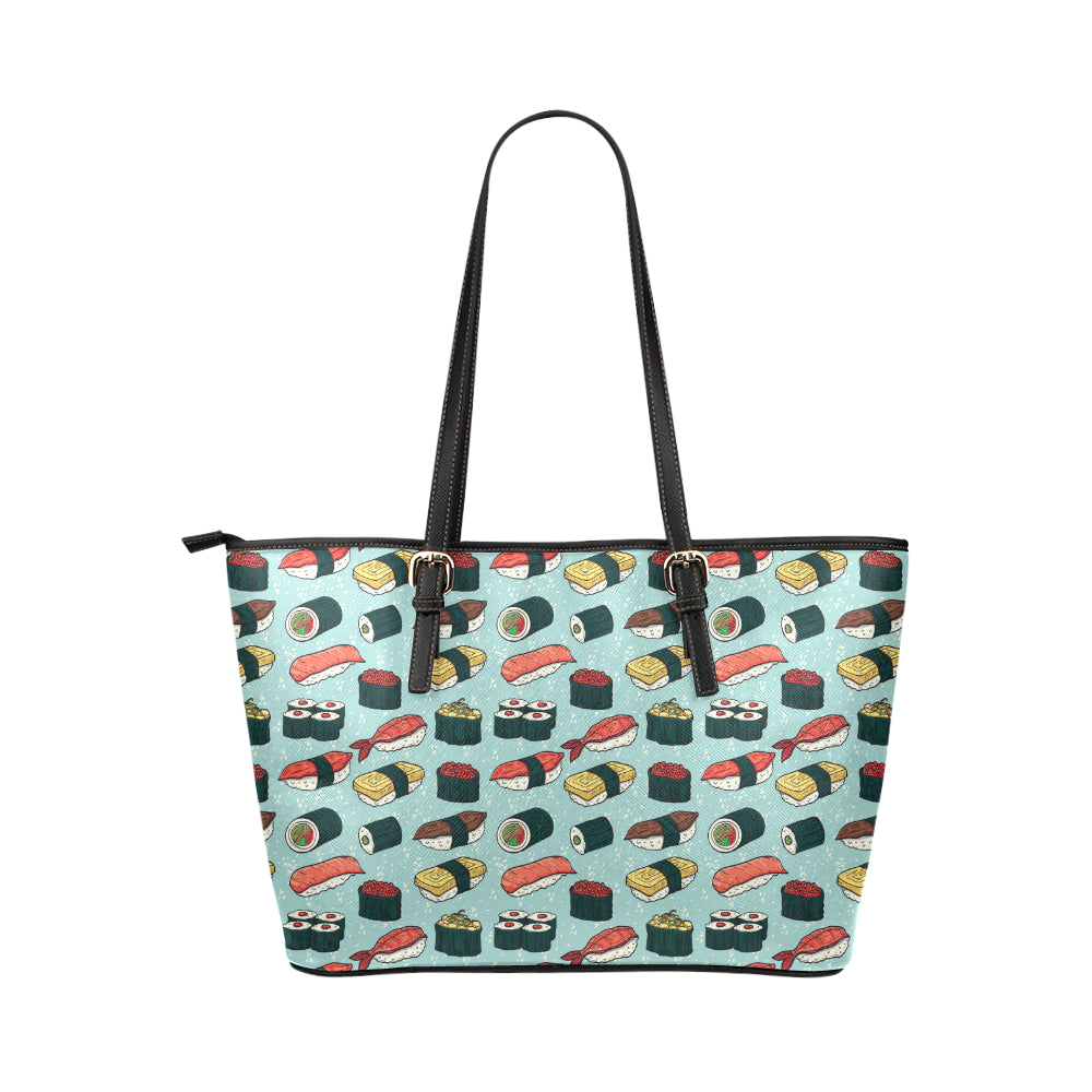 Sushi Pattern Design Leather Tote Bag