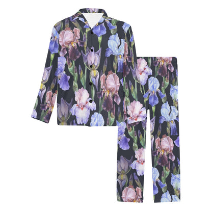Iris Pattern Print Design IR04 Men's Long Pajama Set