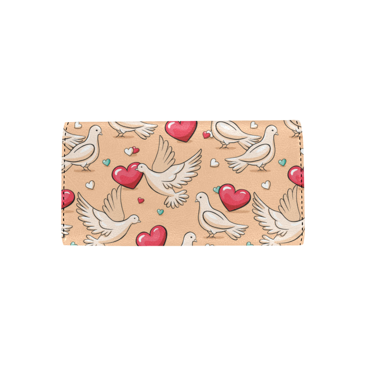 Pigeon Heart Pattern Print Design 04 Women's Trifold Wallet