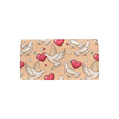Pigeon Heart Pattern Print Design 04 Women's Trifold Wallet