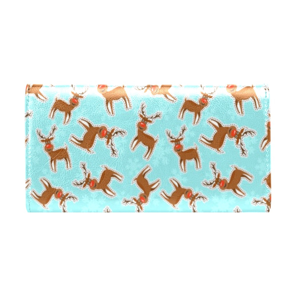 Reindeer Print Design LKS403 Women's Trifold Wallet