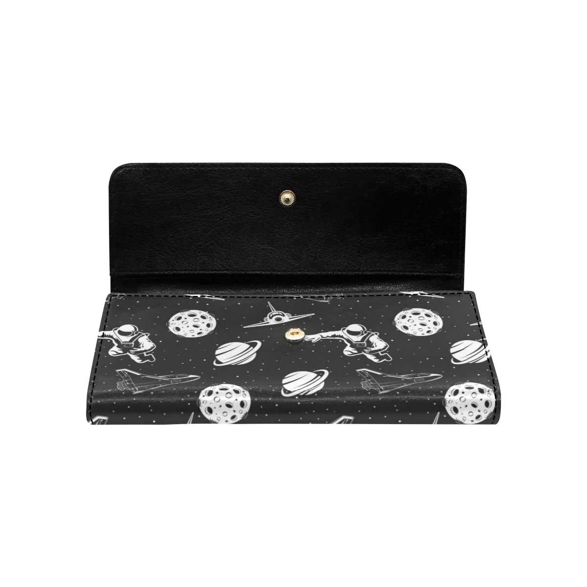 Space Astronauts Print Women's Trifold Wallet