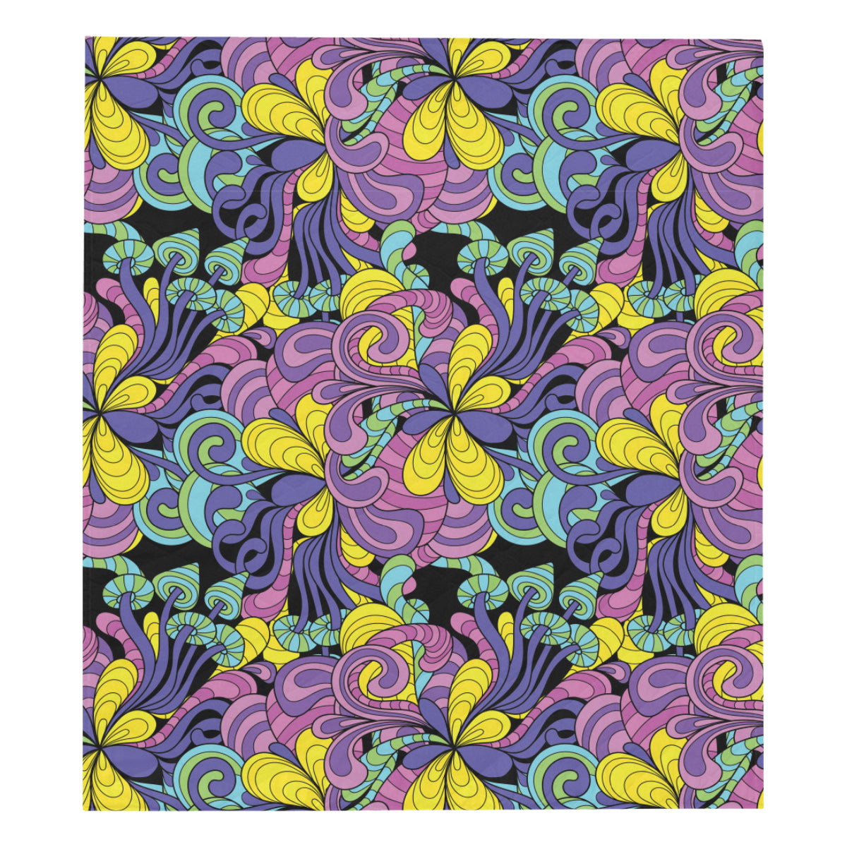 Psychedelic Pattern Print Design A04 Premium Quilt