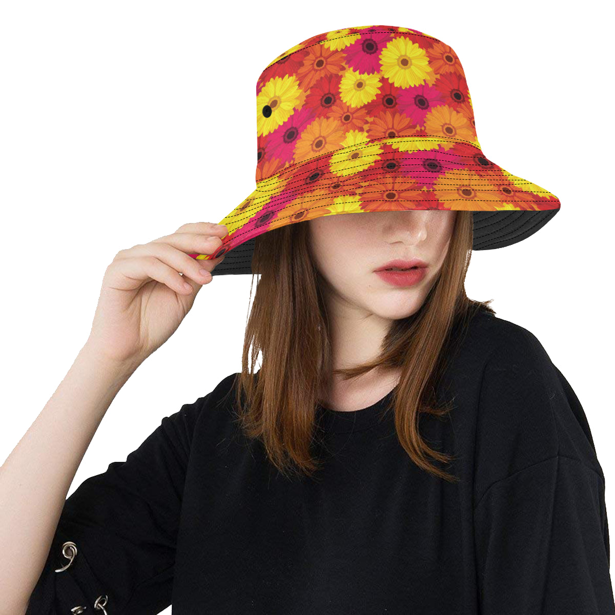 Gerberas Pattern Print Design GB05 Unisex Bucket Hat