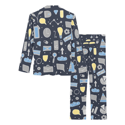 Accounting Financial Pattern Print Design 04 Women's Long Pajama Set