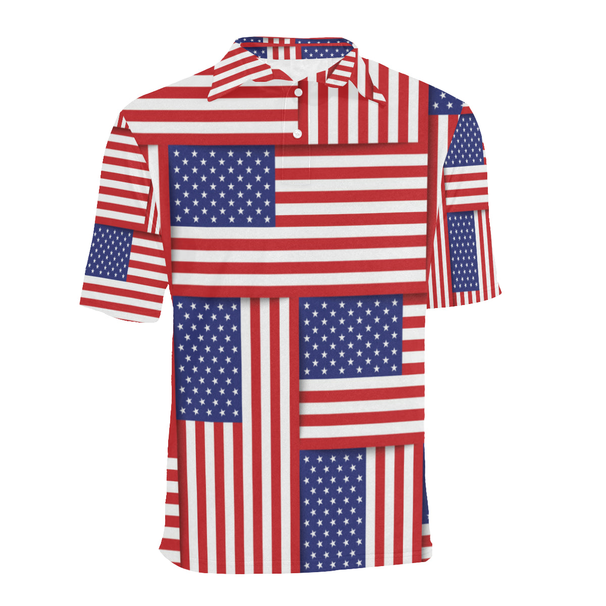 Patriotic US Flag Pattern Print Design A01 Men Polo Shirt