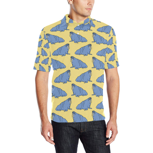 Walrus Pattern Print Design 02 Men Polo Shirt