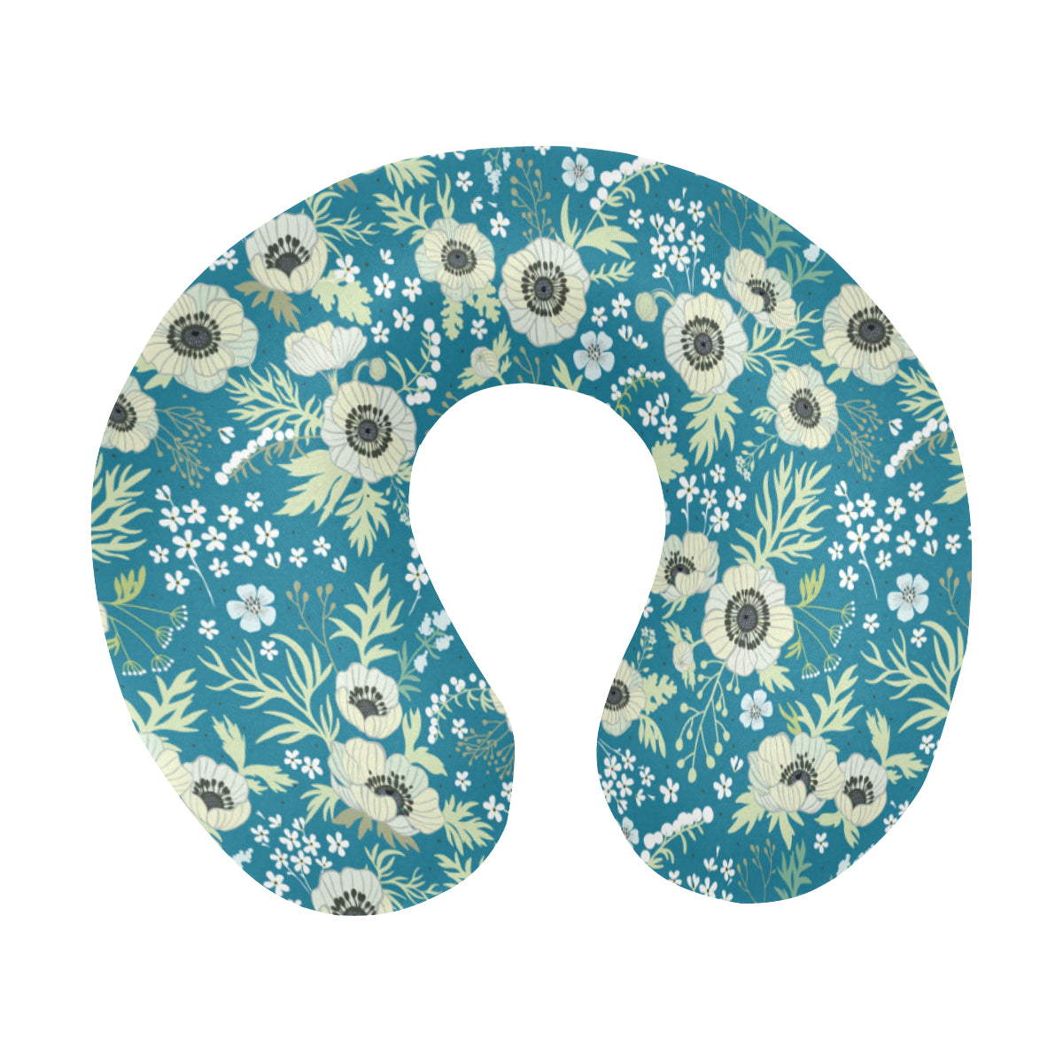 Anemone Pattern Print Design 01 U-Shaped Travel Neck Pillow
