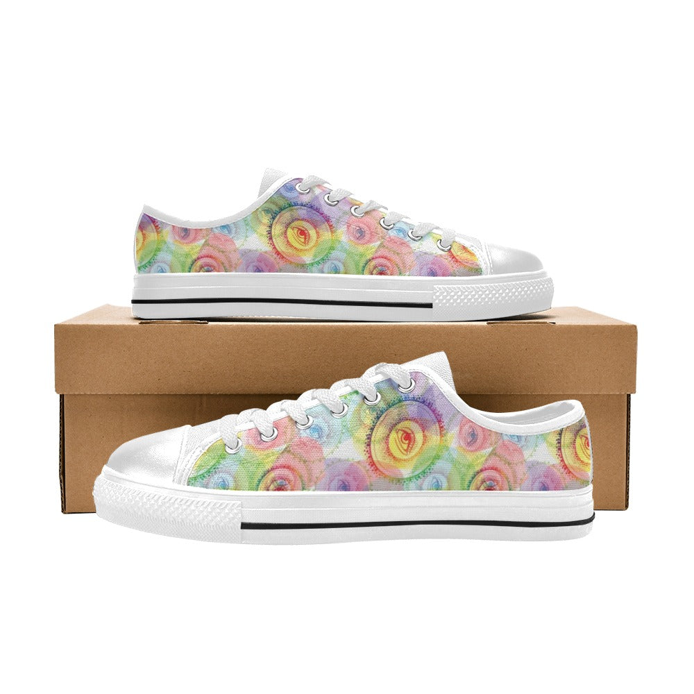 Third Eye Print Design LKS303 Women's White Low Top Shoes