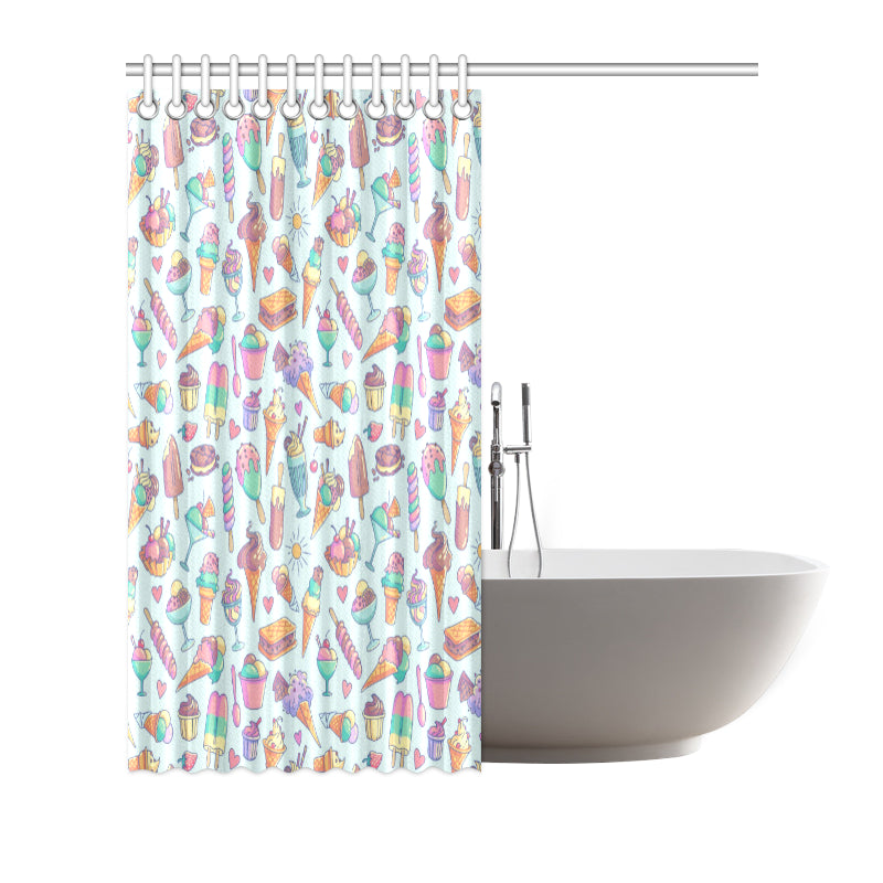 Ice Cream Pattern Print Design IC02 Shower Curtain