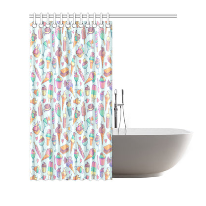 Ice Cream Pattern Print Design IC02 Shower Curtain