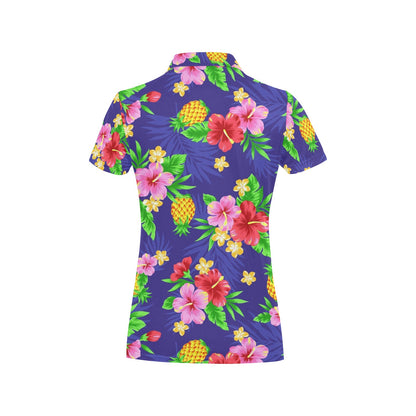 Hawaiian Themed Pattern Print Design H05 Women's Polo Shirt