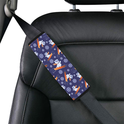 Snowboard Bear Print Design LKS305 Car Seat Belt Cover