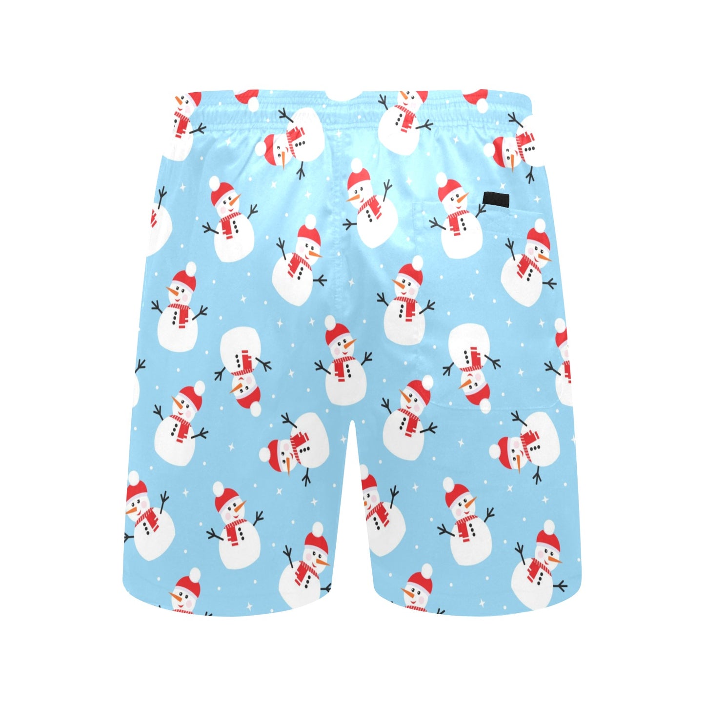 Snowman Print Design LKS305 Men's Swim Trunks Beach Shorts