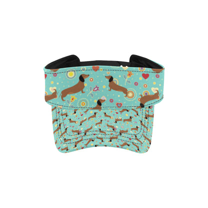 Dachshund with Floral Print Pattern Unisex Sun Visor