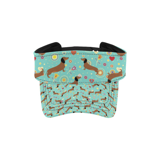 Dachshund with Floral Print Pattern Unisex Sun Visor