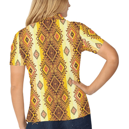 Native Pattern Print Design A09 Women's Polo Shirt