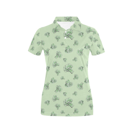 Broccoli Pattern Print Design 05 Women's Polo Shirt