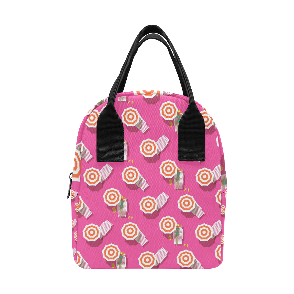 Beach Top View Umbrella Theme Insulated Lunch Bag