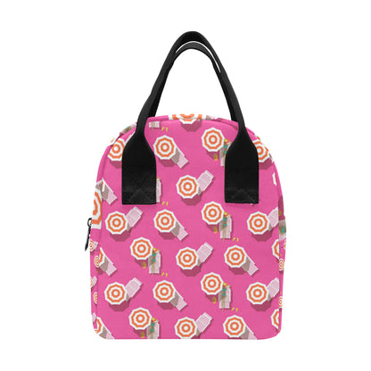 Beach Top View Umbrella Theme Insulated Lunch Bag