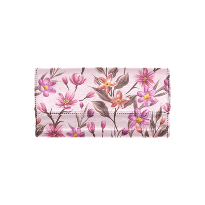 Summer Floral Pattern Print Design SF09 Women's Trifold Wallet