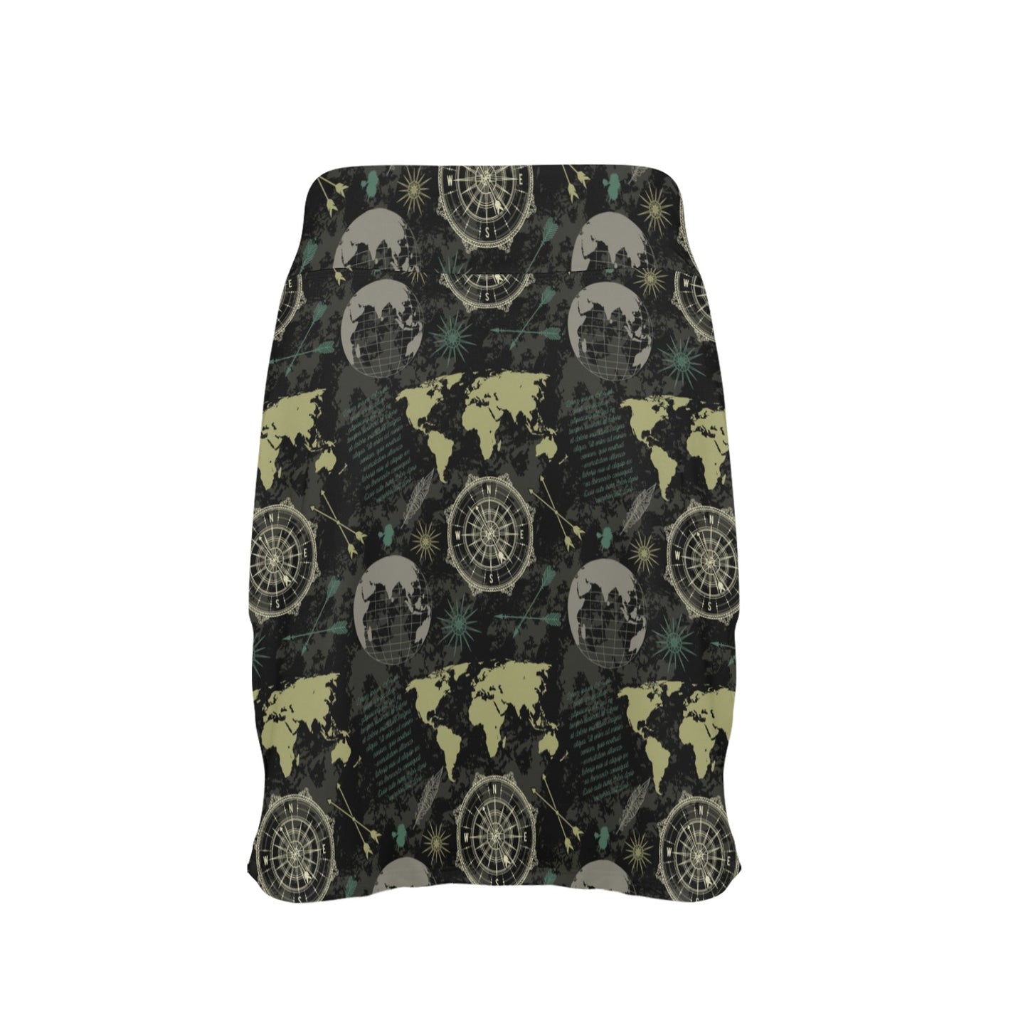 World Map Print Design LKS303 17" Golf & Pickleball Skort with Pockets