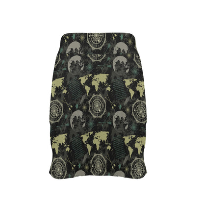 World Map Print Design LKS303 17" Golf & Pickleball Skort with Pockets