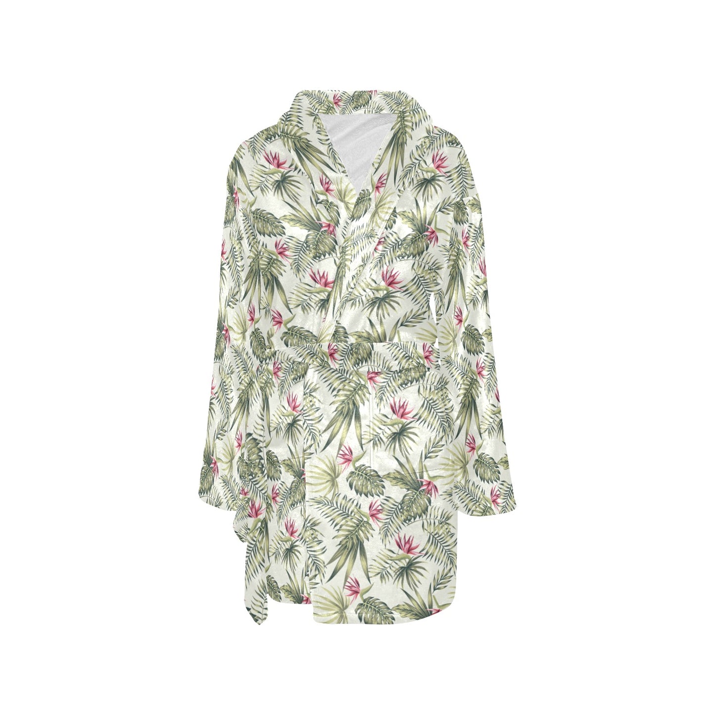 Bird Of Paradise Pattern Print Design 04 Women's Fleece Robe