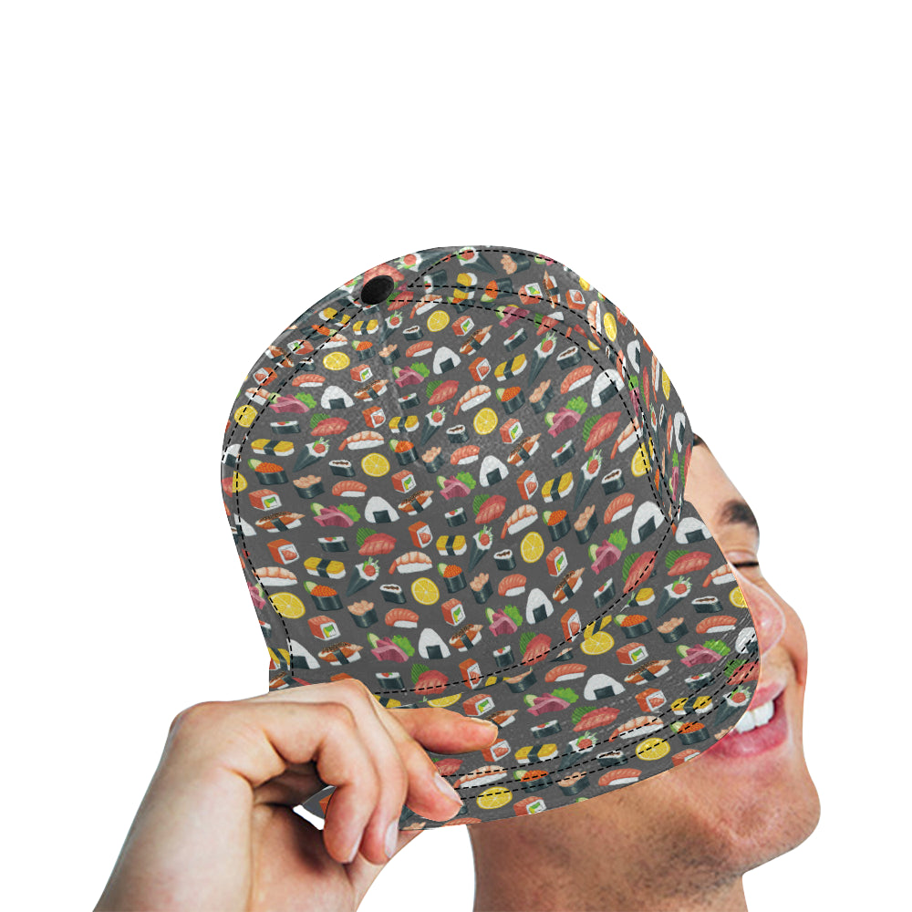 Sushi Pattern Print Snapback Cap