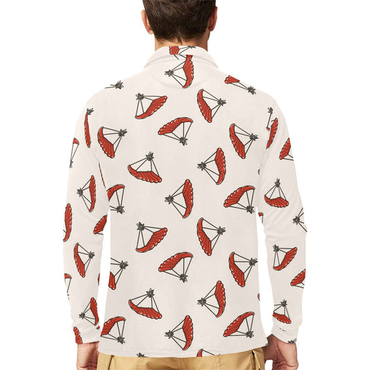 Skydiver Print Design LKS302 Long Sleeve Polo Shirt For Men's