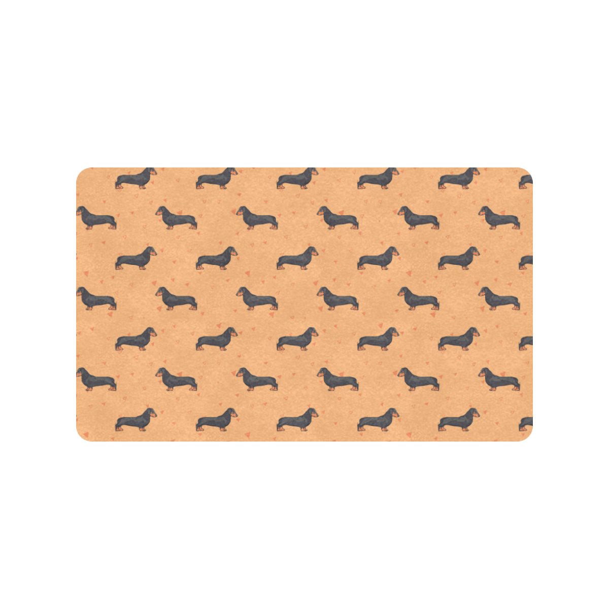 Dachshund Draw Print Pattern Rubber Doormat