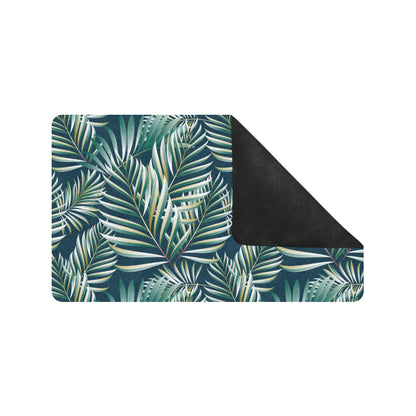 Sun Spot Tropical Palm Leaves hower Curtain Rubber Doormat