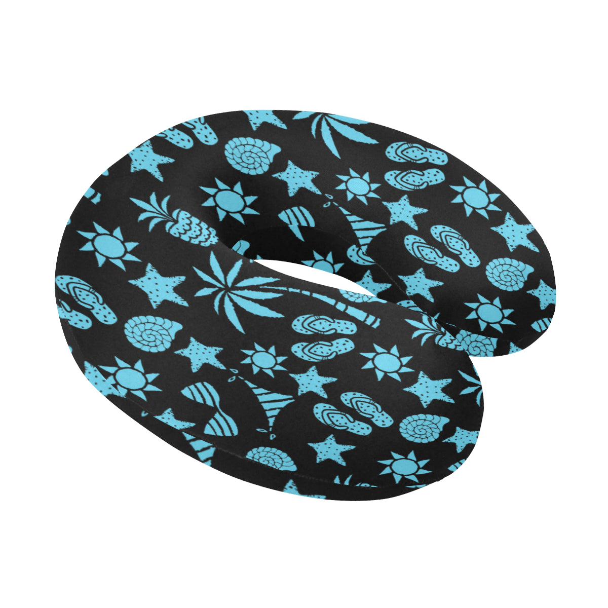 Beach Scene Pattern Print Design 03 U-Shaped Travel Neck Pillow
