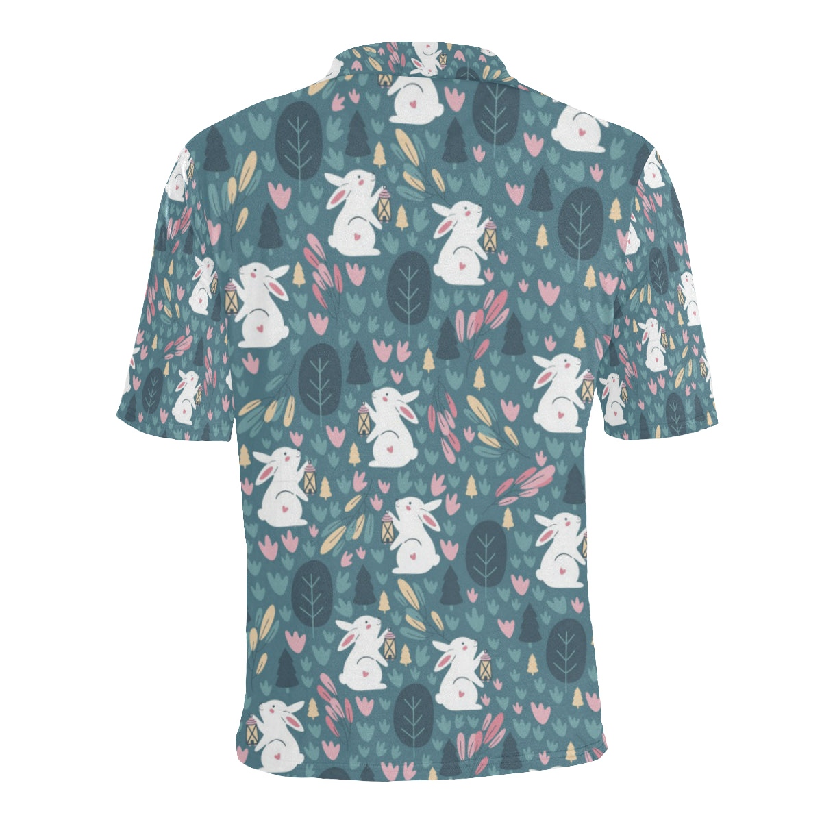 Rabbit Pattern Print Design RB013 Men Polo Shirt