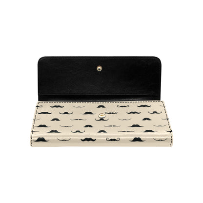 Mustache Pattern Print Design A03 Women's Trifold Wallet