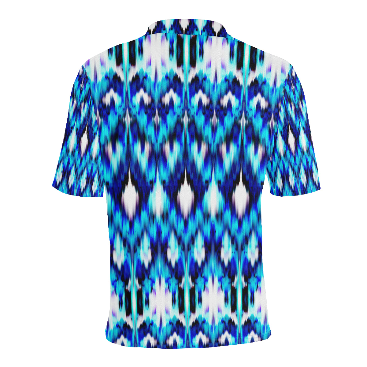 Ikat Blue Pattern Print Design 01 Men Polo Shirt