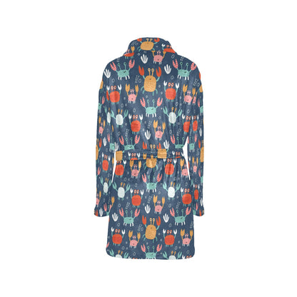 Crab Pattern Print Design 05 Women's Fleece Robe