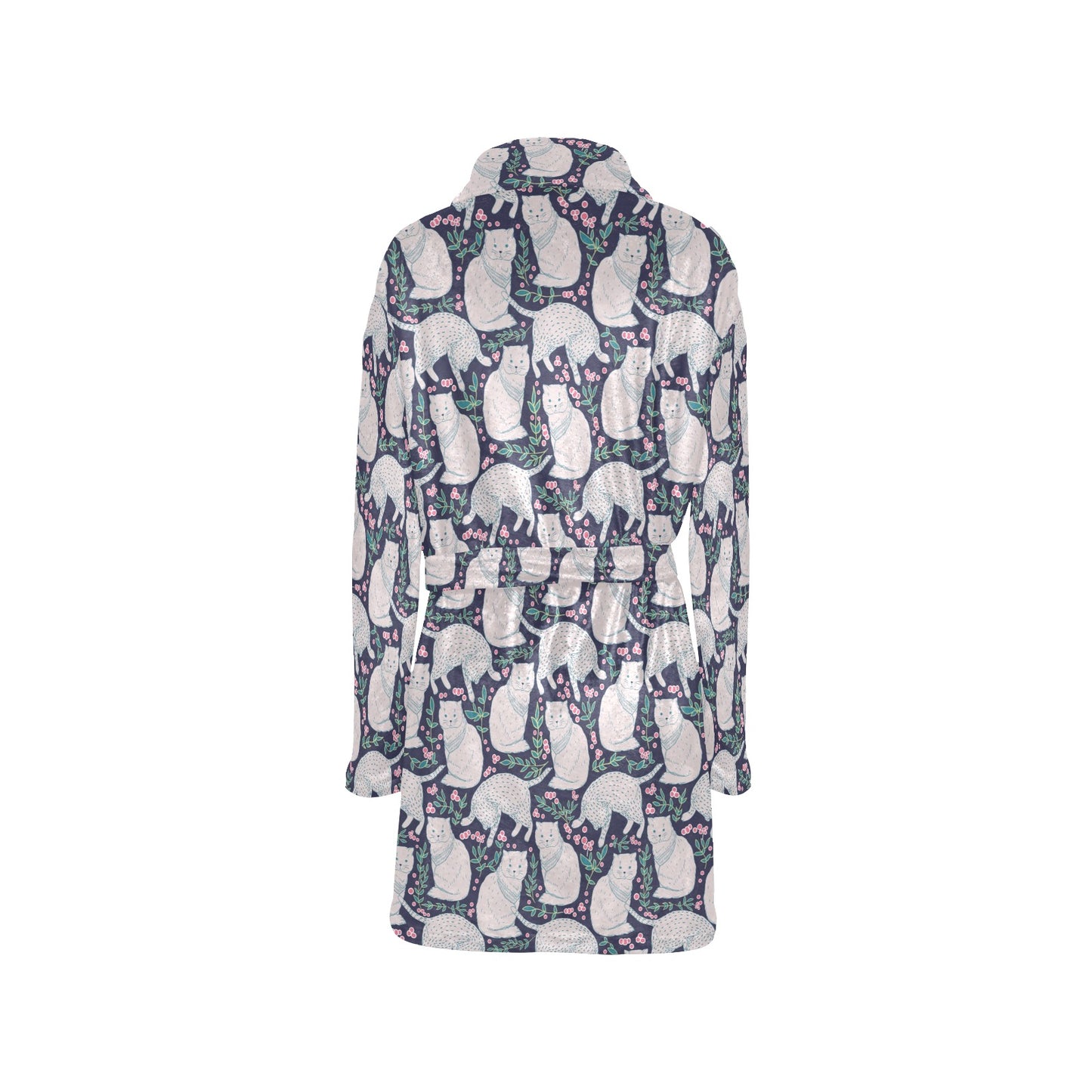 Cat Pattern Print Design 06 Women's Fleece Robe