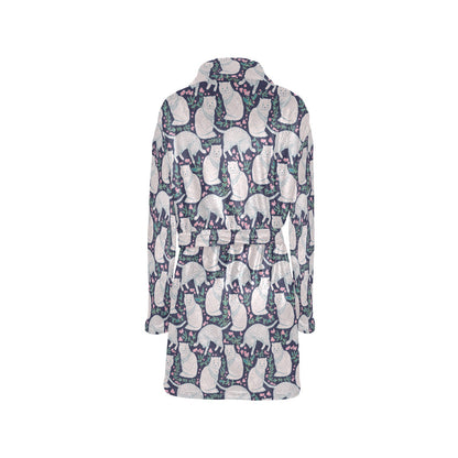 Cat Pattern Print Design 06 Women's Fleece Robe