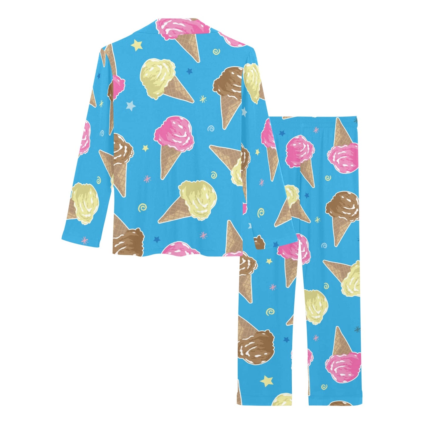 Ice Cream Pattern Print Design 01 Women's Long Pajama Set