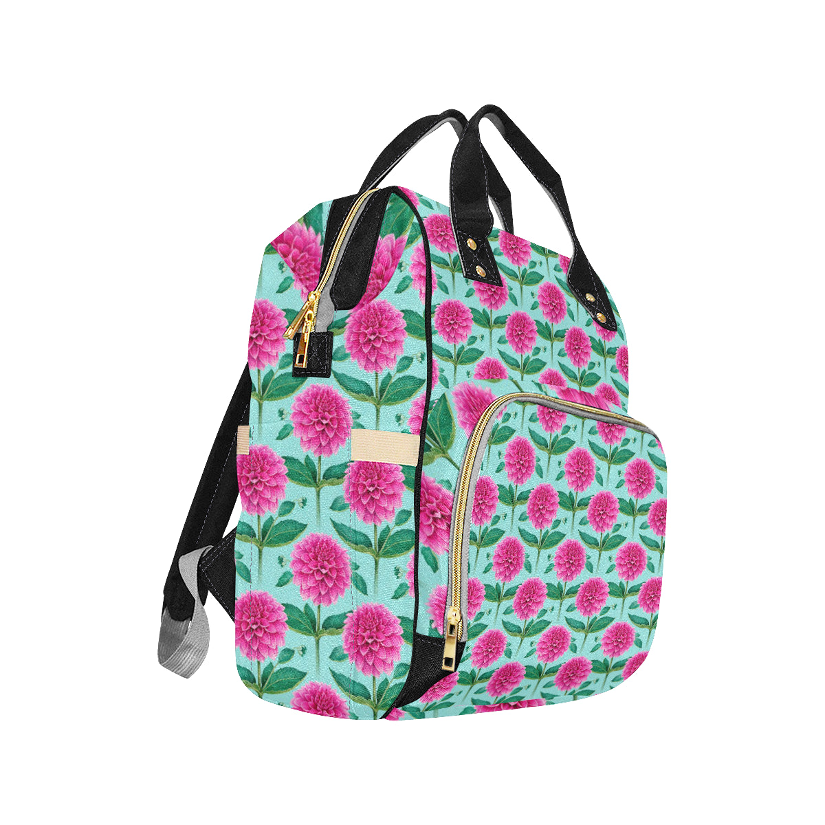 Dahlia Pattern Print Design DH08 Diaper Bag Backpack