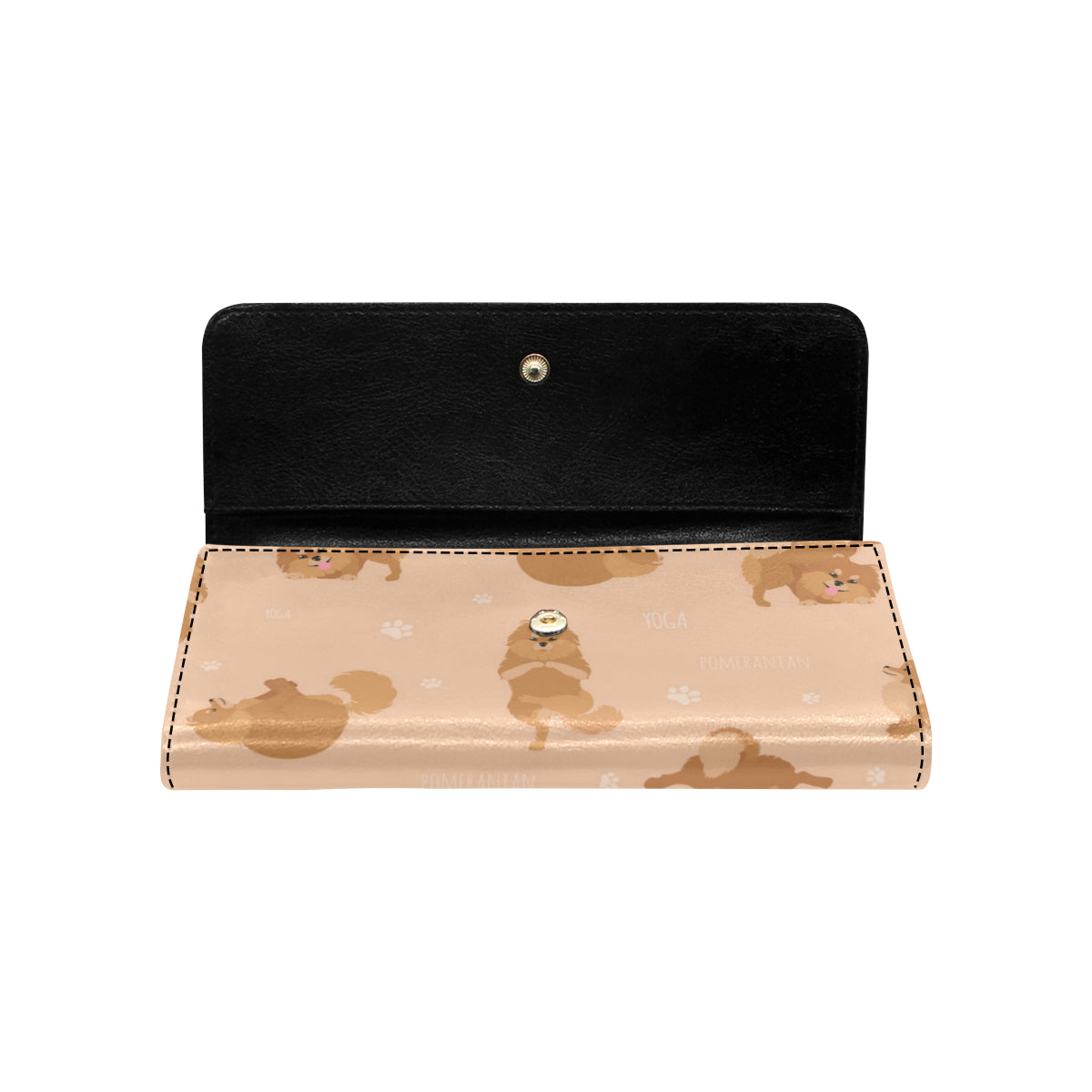 Pomeranians Pattern Print Design A06 Women's Trifold Wallet