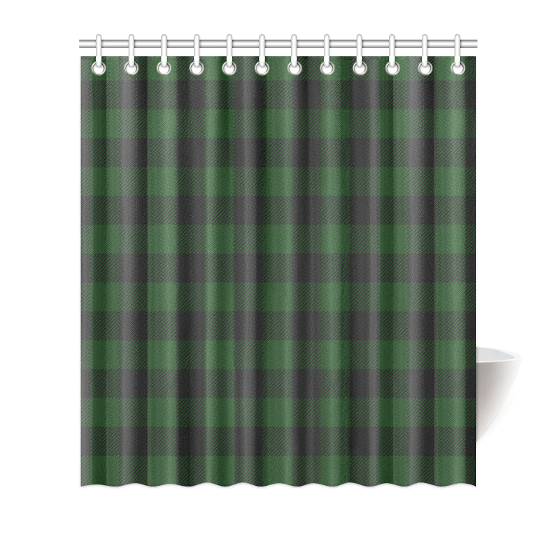 Buffalo check Green Pattern Print Design 02 Shower Curtain