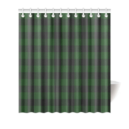 Buffalo check Green Pattern Print Design 02 Shower Curtain