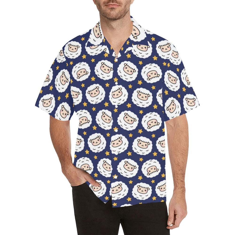 Sheep Print Design LKS402 Men's Men's Hawaiian Shirt