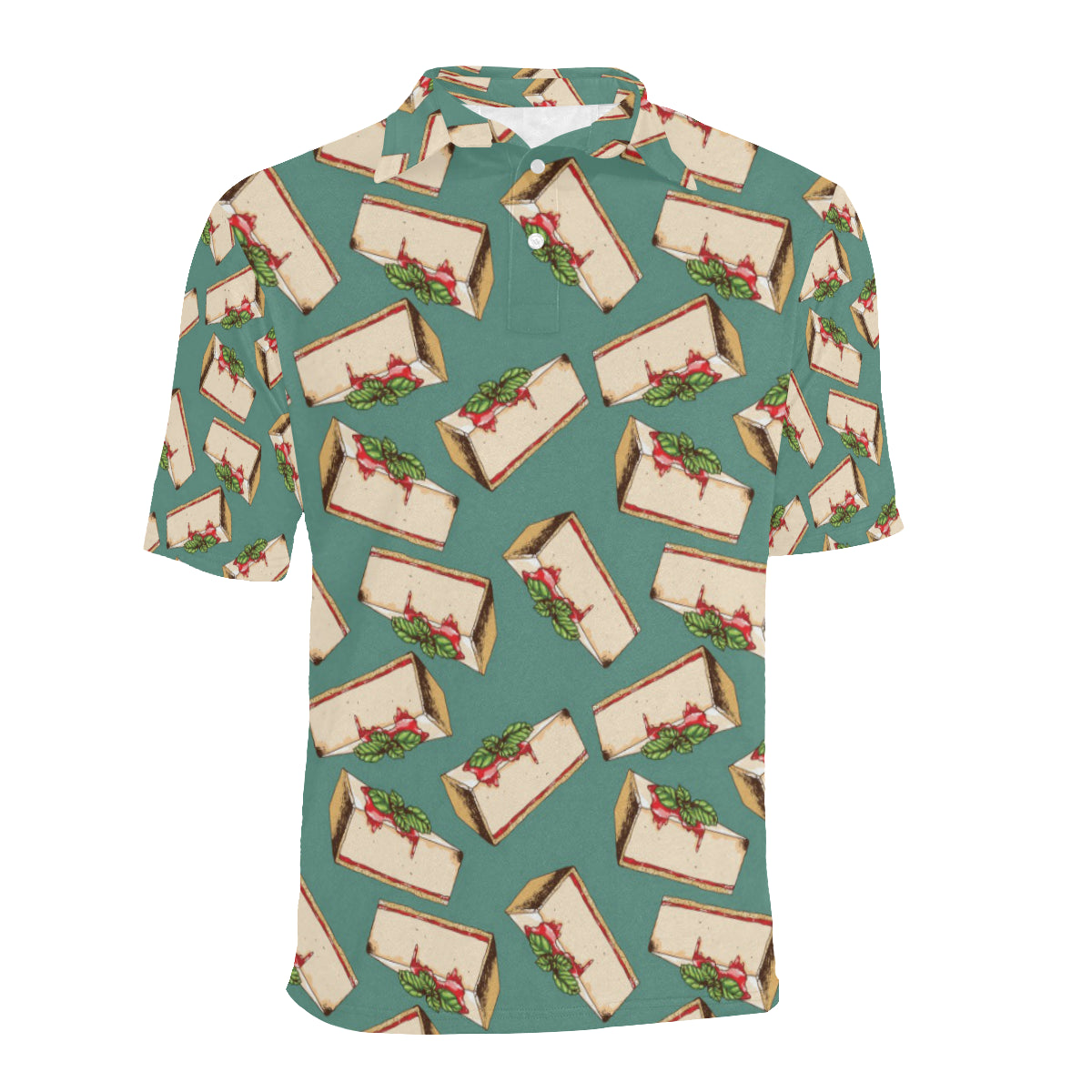 Cheesecake Pattern Print Design CK02 Men Polo Shirt