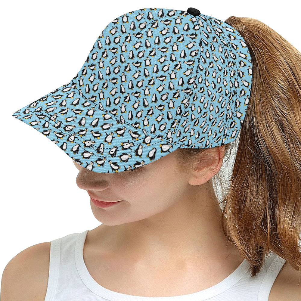 Penguin Happy Print Snapback Cap